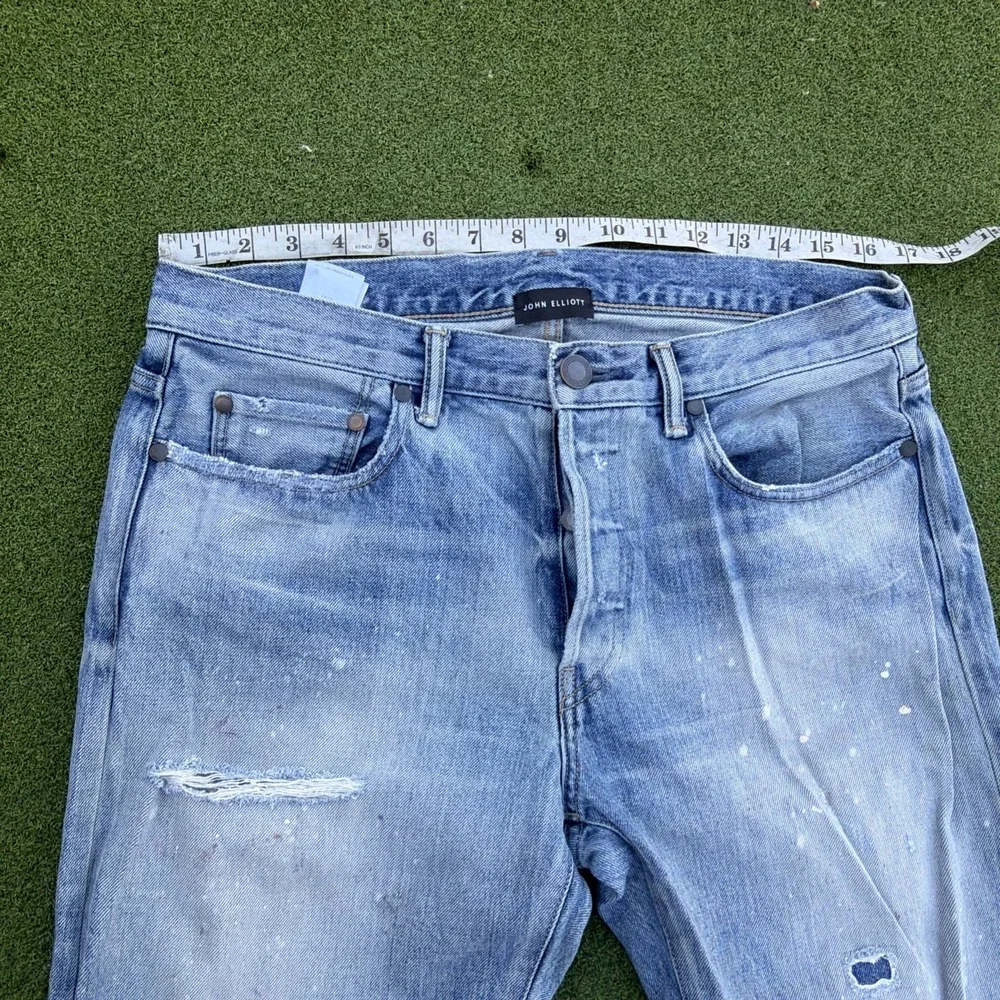 John Elliott Selvedge Splatter Paint Distressed Jeans  Size 32x32 Made in Japan